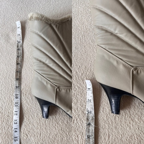 Vintage Faux Fur Lined Heeled Winter Boots 8 Grey - Picture 12 of 13